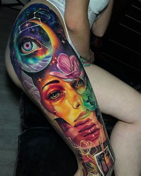 tattoo design on legs|colorful leg tattoos.